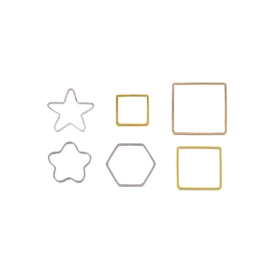 DIY gold silver and rose gold metal geometric frame pendants for UV resin jewelry making