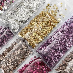 Macro detail of irregular AB colored glass sand for DIY resin crafts and micro landscaping