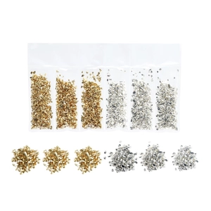 Golden and silver crushed glass stone set for DIY crafts and nail art decoration