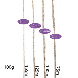 Natural jute rope roll set in 1mm to 2mm thickness for DIY crafts and gardening decor