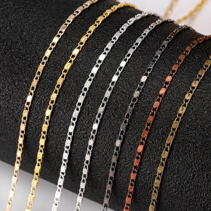Flat oval link copper chains in assorted metallic finishes for DIY jewelry making