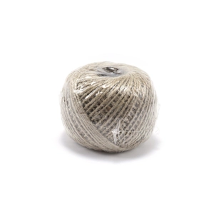 Detail of 1-2mm natural jute twine roll with protective plastic film for DIY crafts