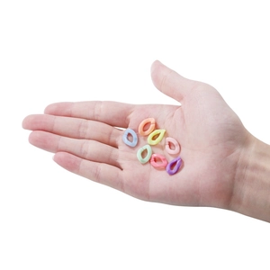 Colorful macaron acrylic link rings for DIY necklaces and face mask chains set