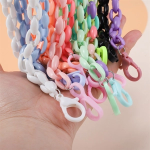 DIY Acrylic Chain Links For Jewelry Making Multicolored Plastic Curb Chain Links For Mask Glasses Necklaces Bracelet Accessories