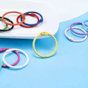 Anneaux de reliure en métal coloré 30mm pour papeterie créative et fiches de notes