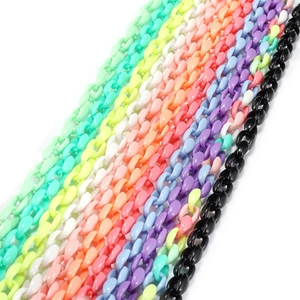 Colorful 11mm acrylic curb chain links for DIY jewelry necklaces and glasses chains