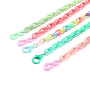 Colorful 11mm acrylic link chains with matching lobster clasps for DIY jewelry making