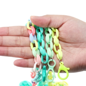 Colorful 11mm acrylic link chains with lobster clasps for DIY jewelry and straps