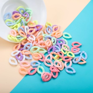 Colorful matte acrylic link rings for DIY necklaces masks and eyewear chains craft