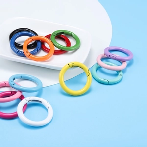 Mousquetons ronds colorés aux tons macaron pour porte-clés DIY et accessoires de sacs