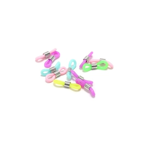 Colorful silicone eyeglass chain connectors with metal coils for DIY mask straps