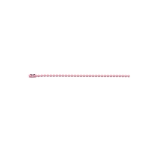 Detailansicht der rosa Metallkugelkette mit Verbinder für DIY-Schmuckherstellung