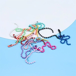 Bunte 11cm Metall Kugelkettchen mit Verschlüssen für DIY Schmuck und Schlüsselanhänger