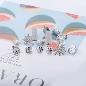 Détails de breloques en acier inoxydable argenté pour bijoux DIY aux formes florales
