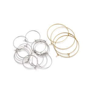 Gold and silver stainless steel hoop earring components and DIY wine glass rings