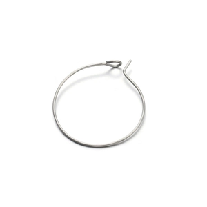 Polished stainless steel DIY earring hoops with hook closure for jewelry making projects