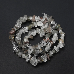 Perles de quartz fantôme lodolite naturelles pour la création de bijoux DIY
