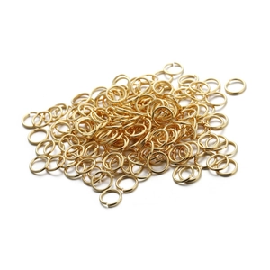 Bulk gold plated jump rings for DIY jewelry making with polished metallic finish