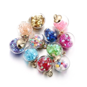 Glass Ball Pendants Colorful Star Sequins Fillers DIY Handmade Jewelry Making Necklace Earrings Accessories