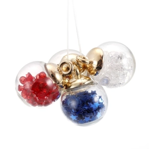 Colorful glass ball pendants with star sequins and gold metal caps for DIY jewelry