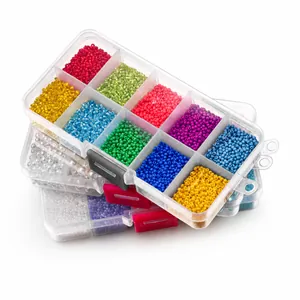 DIY Glasperlen-Set mit bunten Perlen und Golddraht für handgefertigten Schmuck