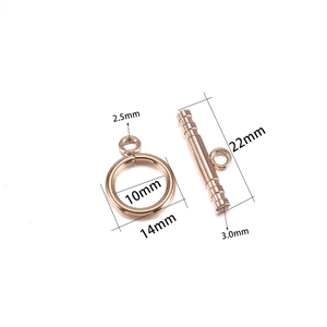 Fermoir à bascule en acier inoxydable or rose poli pour création de bijoux DIY
