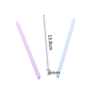 Detailed view of 13.8cm resin mixing sticks in pink, blue and clear colors