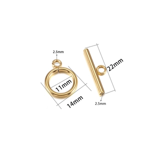 Fermoir à bascule OT doré en acier inoxydable avec anneau et barre en T pour bijoux DIY