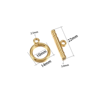 Fermoirs à bascule OT dorés en acier inoxydable pour bracelets et colliers bijoux