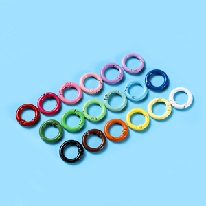 Gekleurde metalen O-ring karabijnhaken in diverse lakafwerkingen voor DIY sleutelhangers