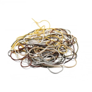 Polished metal braided twist cords in gold and silver for DIY jewelry crafting