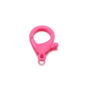 Chiusura a moschettone in plastica rosa lucida per gioielli fai da te e portachiavi