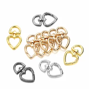 Set mit herzförmigen Metall-Karabinerverschlüssen in Gold Silber Schwarz für DIY-Schmuck