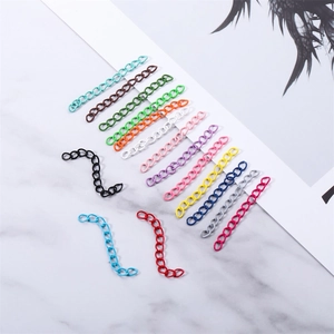 50mm colorful paint curb chain extension set for DIY jewelry making accessories