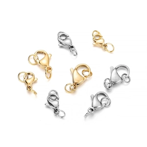 Set of stainless steel lobster clasps in gold and silver finishes for DIY jewelry making