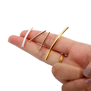 Perline tubolari curve in oro argento rosa per la creazione di gioielli fai da te