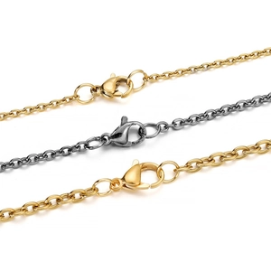 Stainless steel lobster clasp and chain set in gold and gun black finish for jewelry DIY