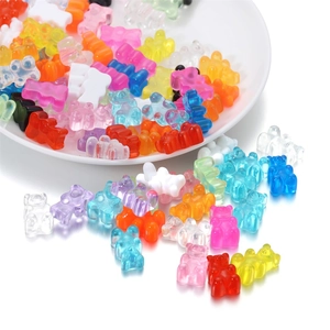 Transparent Gummy Bear Resin Pendants For DIY Jewelry Making Colorful Cartoon Animal Charms For Necklace Bracelet Crafting