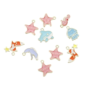 Set di ciondoli animali in smalto e lega dorata per gioielli fai da te bracciali collane