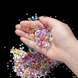 Mixed Shapes Colorful PVC Sequins For Resin Filling DIY Jewelry Making Nail Art Heart Star Letter Flower Craft Paillettes