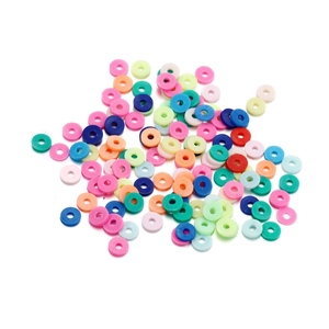 6mm colorful flat clay beads mix for DIY jewelry making bracelets and necklaces