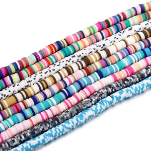 6mm colorful clay heishi beads for DIY jewelry making with multiple patterns and colors
