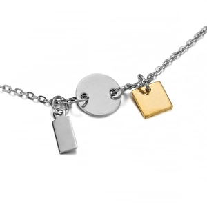 Colgantes minimalistas de acero inoxidable en formas cuadradas de plata y oro para DIY