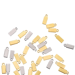 Minimalist Stainless Steel Rectangular Bar Pendant For DIY Jewelry Making Necklace Bracelet Accessory Metal Strip Bar Tag