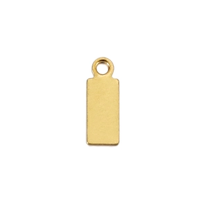 Golden 4x11mm stainless steel rectangle bar pendant with polished mirror finish for DIY