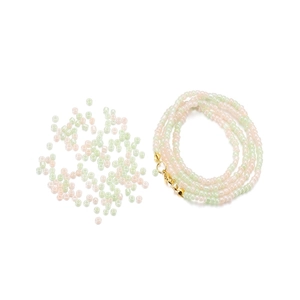 Cuentas de vidrio de 3mm rosa y verde macarrón con cierre de langosta para joyería