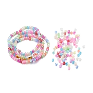 Perles de Rocaille Rondes en Verre Couleur Macaron pour Bijoux DIY Bracelet Collier Artisanat pour Enfants Femmes