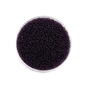 Vue de dessus de perles de rocaille en verre violet foncé de 2mm pour bijoux DIY