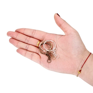 Flacher Schlüsselanhänger mit Kette in Silber, Gold und Bronze für DIY-Schmuckherstellung