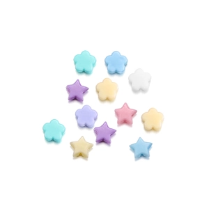 Perline colorate in acrilico a forma di stella e fiore per creazione gioielli
